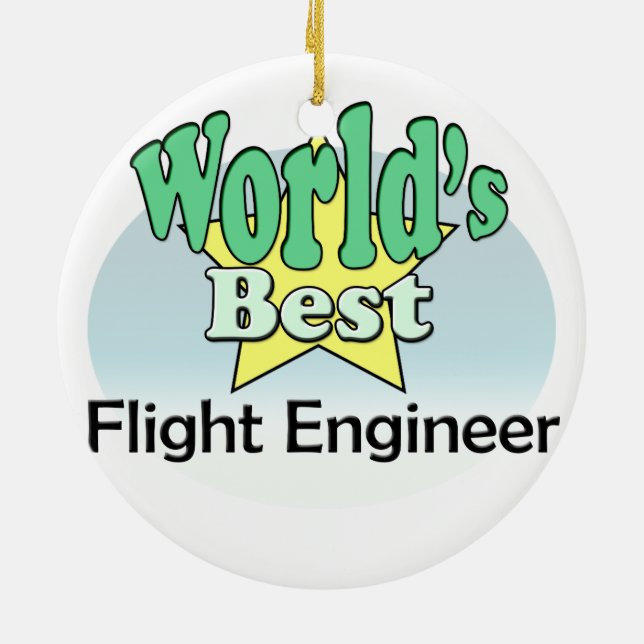 World's best Flight Engineer Ceramic Tree Decoration (Back)