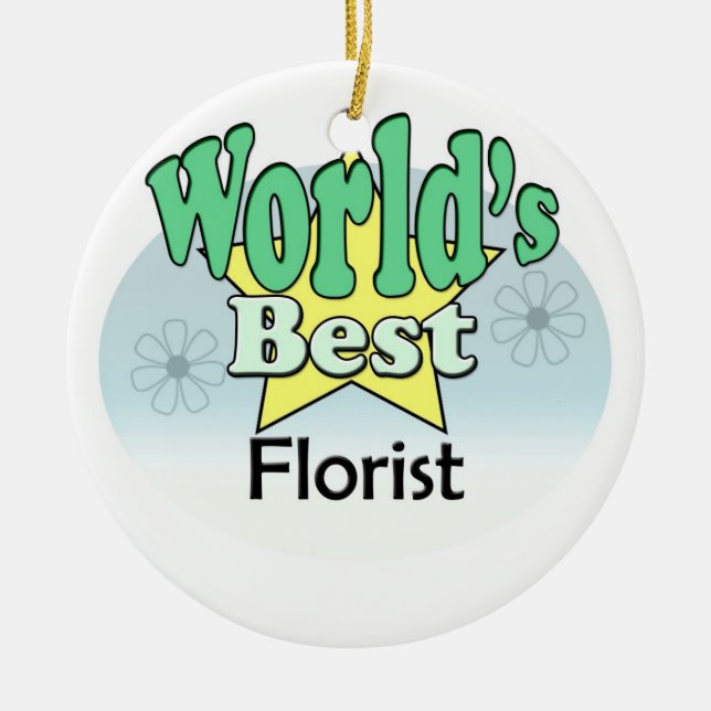 World's best Florist Ceramic Tree Decoration (Front)
