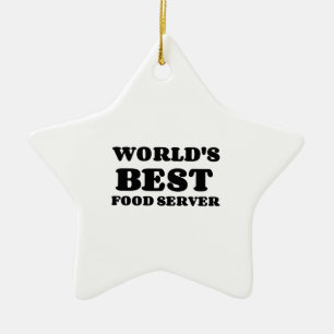 WORLD'S BEST FOOD SERVER CERAMIC TREE DECORATION