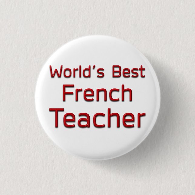 World's Best French Teacher 3 Cm Round Badge (Front)