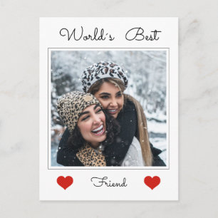 World's best Friend Simple Photo text template Postcard