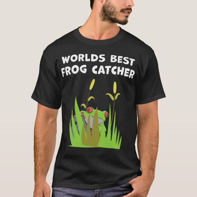 Worlds Best Frog Catcher Gift Lake Amphibian Fan T-Shirt (Front)
