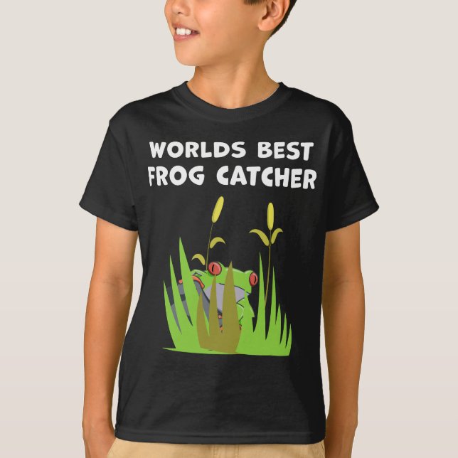 Worlds Best Frog Catcher Gift Lake Amphibian Fan T-Shirt (Front)