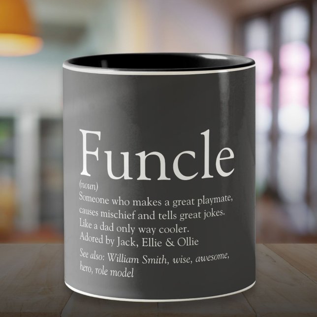 World's Best Funcle Uncle Modern Definition Grey Two-Tone Coffee Mug (World's Best Funcle Uncle Modern Definition Gray Two-Tone Coffee Mug)
