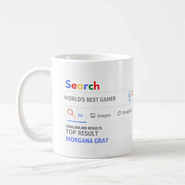 WORLDS BEST GAMER Novelty Search TOP Result Coffee Mug (Left)