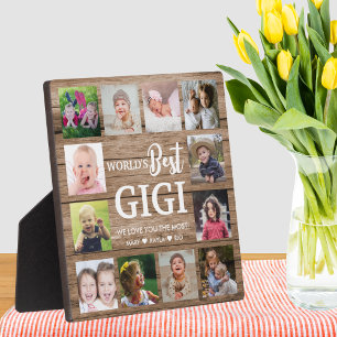 World's Best  Gigi Grandkids 12 Photo Collage     Plaque