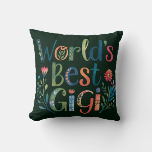 World's BEST GIGI Grandma Gift Birthday Christmas Cushion