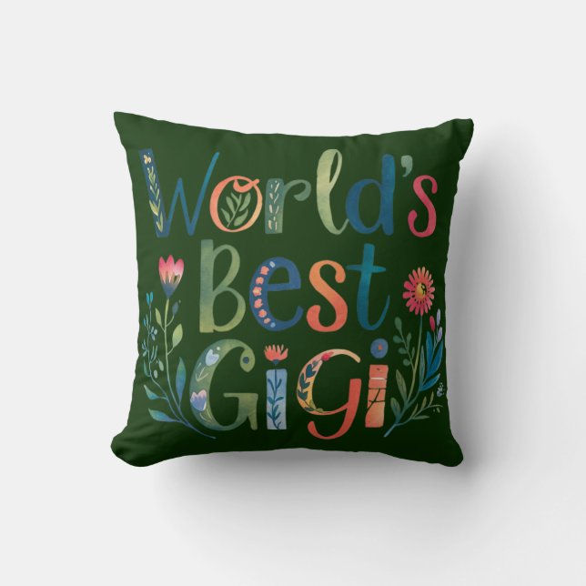 World's BEST GIGI Grandma Gift Birthday Christmas  Cushion (Front)
