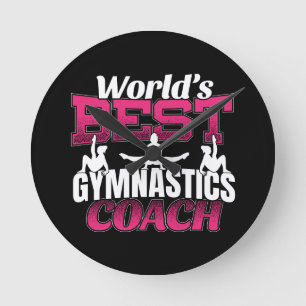 World's Best Girls Gymnastics Coach Round Clock