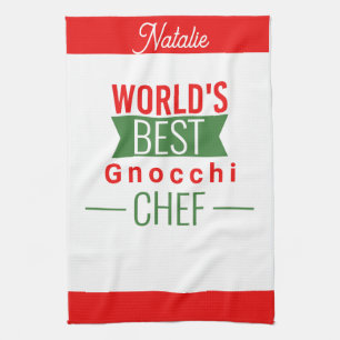 World's Best Gnocchi  Chef   -  personalised  Tea Towel