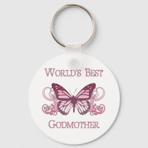World's Best Godmother (Butterfly) Key Ring
