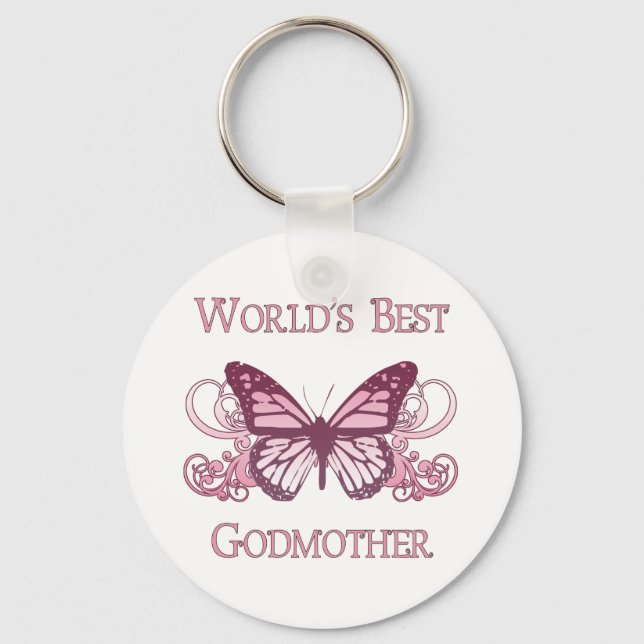 World's Best Godmother (Butterfly) Key Ring (Front)
