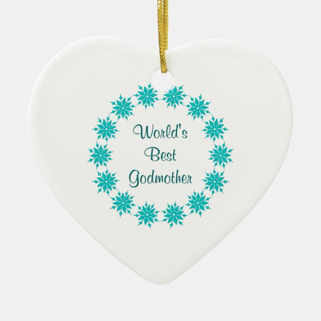 World's Best Godmother Ceramic Tree Decoration (Front)
