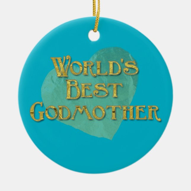 World's Best Godmother Ceramic Tree Decoration (Front)