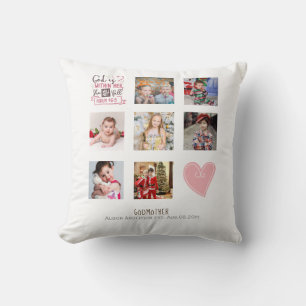 Worlds Best Godmother Cute Photo Collage Throw Pil Cushion