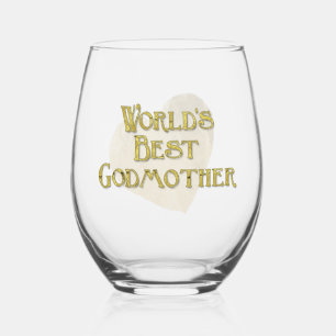 World's Best Godmother Stemless Wine Glass