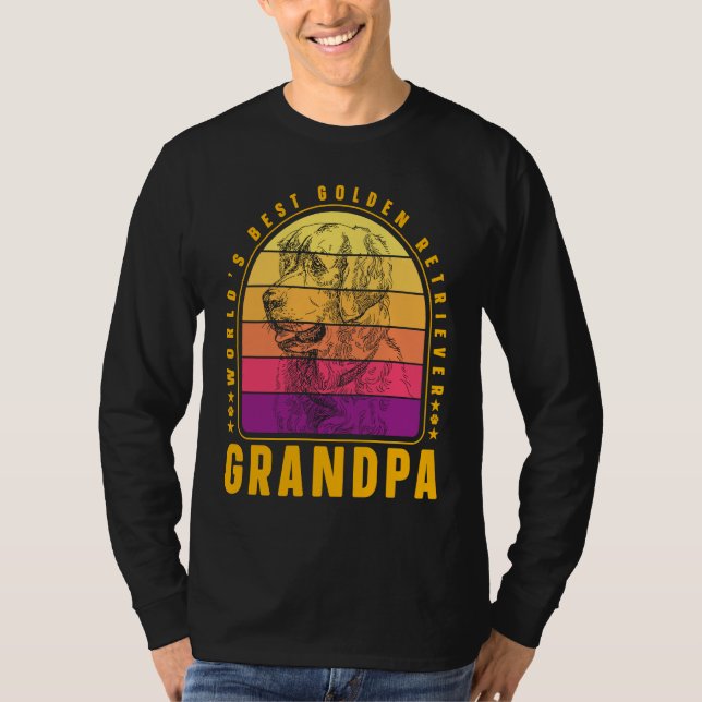 World's best Golden Retriever Grandpa Dog  Saying T-Shirt (Front)