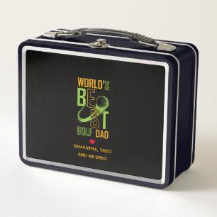 World's Best Golf  Dad   Dad Gifts Metal Lunch Box