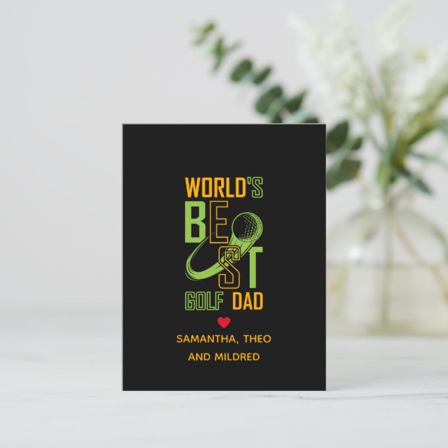 World's Best Golf  Dad | Dad Gifts Postcard (Standing Front)