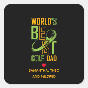 World's Best Golf  Dad   Dad Gifts Square Sticker