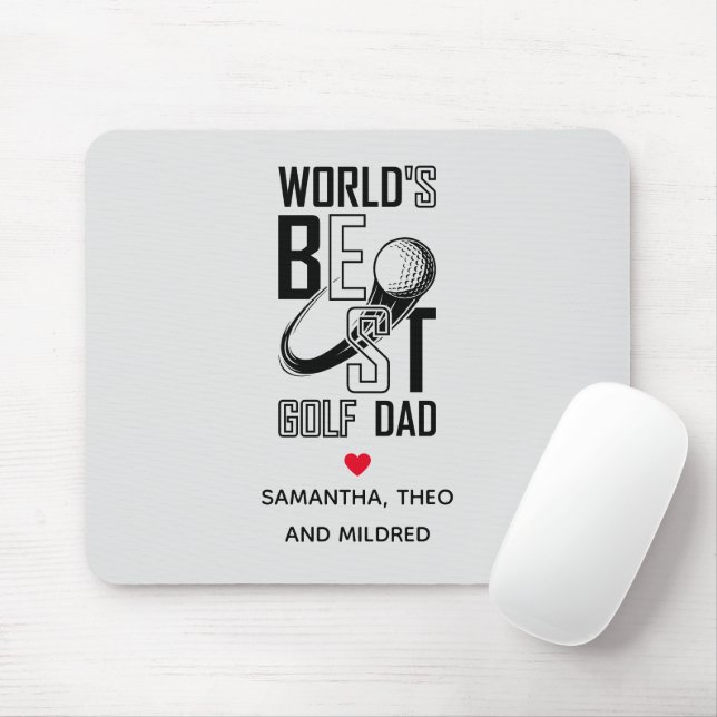 World's Best Golf Dad – Funny & Thoughtful Gift Mouse Pad (With Mouse)