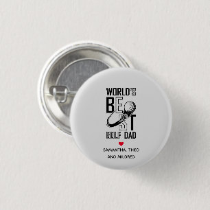 World's Best Golf Dad White Dad Gifts 3 Cm Round Badge