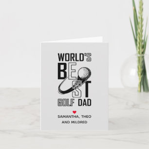 World's Best Golf Dad White Dad Gifts Note Card