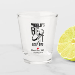 World's Best Golf Dad White Dad Gifts Shot Glass