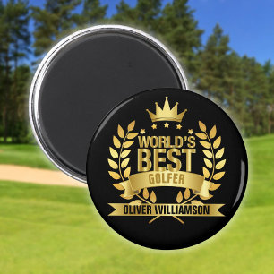 World's Best Golfer Black And Gold 5 Star Magnet