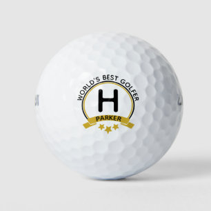 World's Best Golfer Monogram Personalised Name Golf Balls