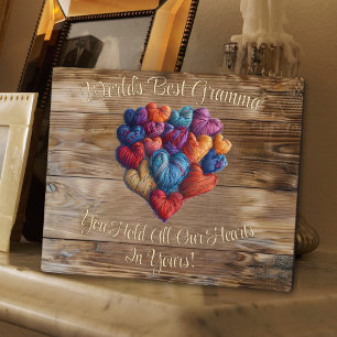 World's Best Gramma Name Personalised Heart Plaque