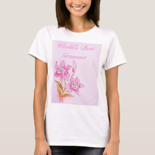 World's Best Gramma Pink Lily T-Shirt