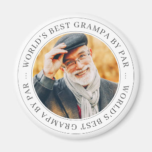 World's Best Grampa By Par Classic Simple Photo Magnet