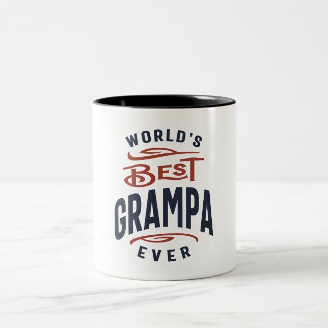 World's Best Grampa Ever Design Two-Tone Coffee Mug (Center)