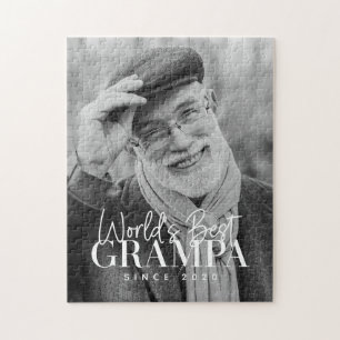 World's Best Grampa Since 20XX Modern Chic Photo Jigsaw Puzzle