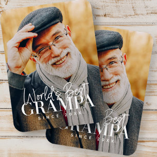World's Best Grampa Since 20XX Modern Chic Photo Magnet