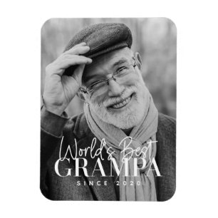 World's Best Grampa Since 20XX Modern Chic Photo Magnet