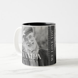 World's Best Grampa Since 20XX Modern Chic Photo Two-Tone Coffee Mug