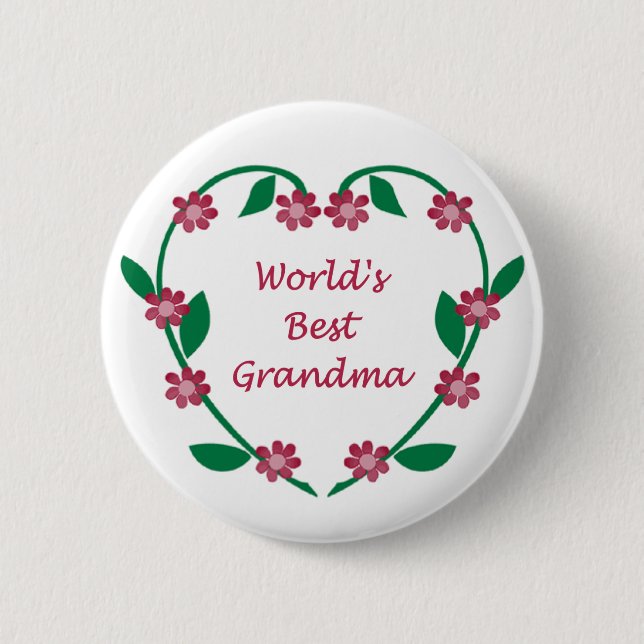 World's Best Grandma button (Front)