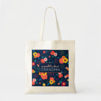 World's Best Grandma Floral Pattern Blue Pink