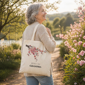 World's Best Grandma Floral watercolor  Tote Bag