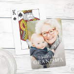 World's best grandma grandmother est year photo playing cards<br><div class="desc">Playing cards featuring your custom photo and the text "World's best grandma" with custom year or other text below.</div>