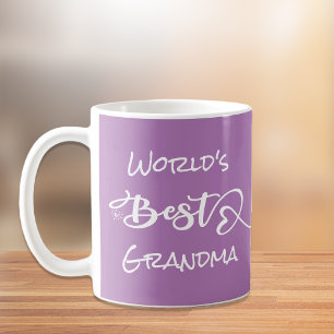 World's Best Grandma Hearts Purple Coffee Mug