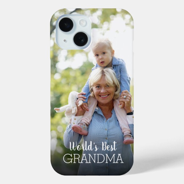 World's Best Grandma Mother's Day Custom Photo Case-Mate iPhone Case (Back)