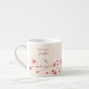 World's Best Grandma - Pastel Floral Personalised  Espresso Cup