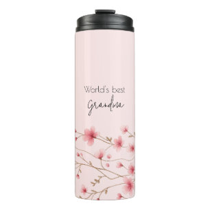 World's Best Grandma - Pastel Floral Personalised Thermal Tumbler