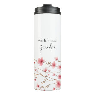 World's Best Grandma - Pastel Floral Personalised Thermal Tumbler