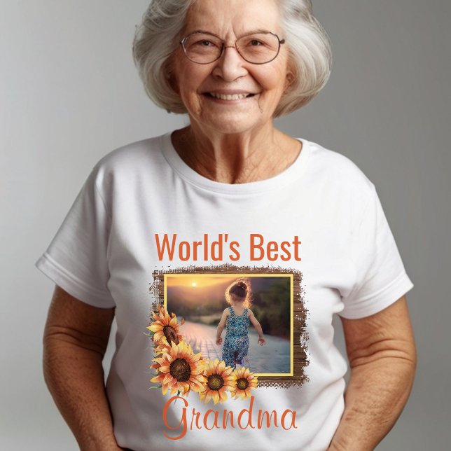 World's Best Grandma Personalised Photo T-Shirt (Creator Uploaded)
