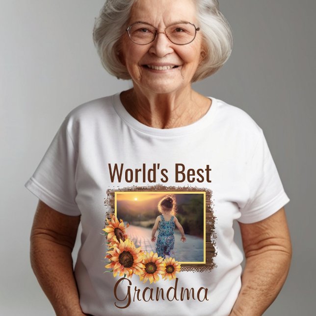 World's Best Grandma Personalised Photo T-Shirt (Creator Uploaded)