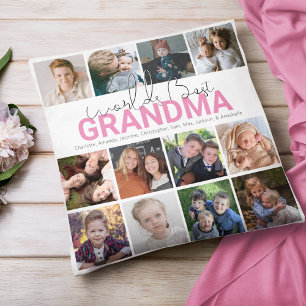 Worlds Best Grandma Photo Collage Cushion